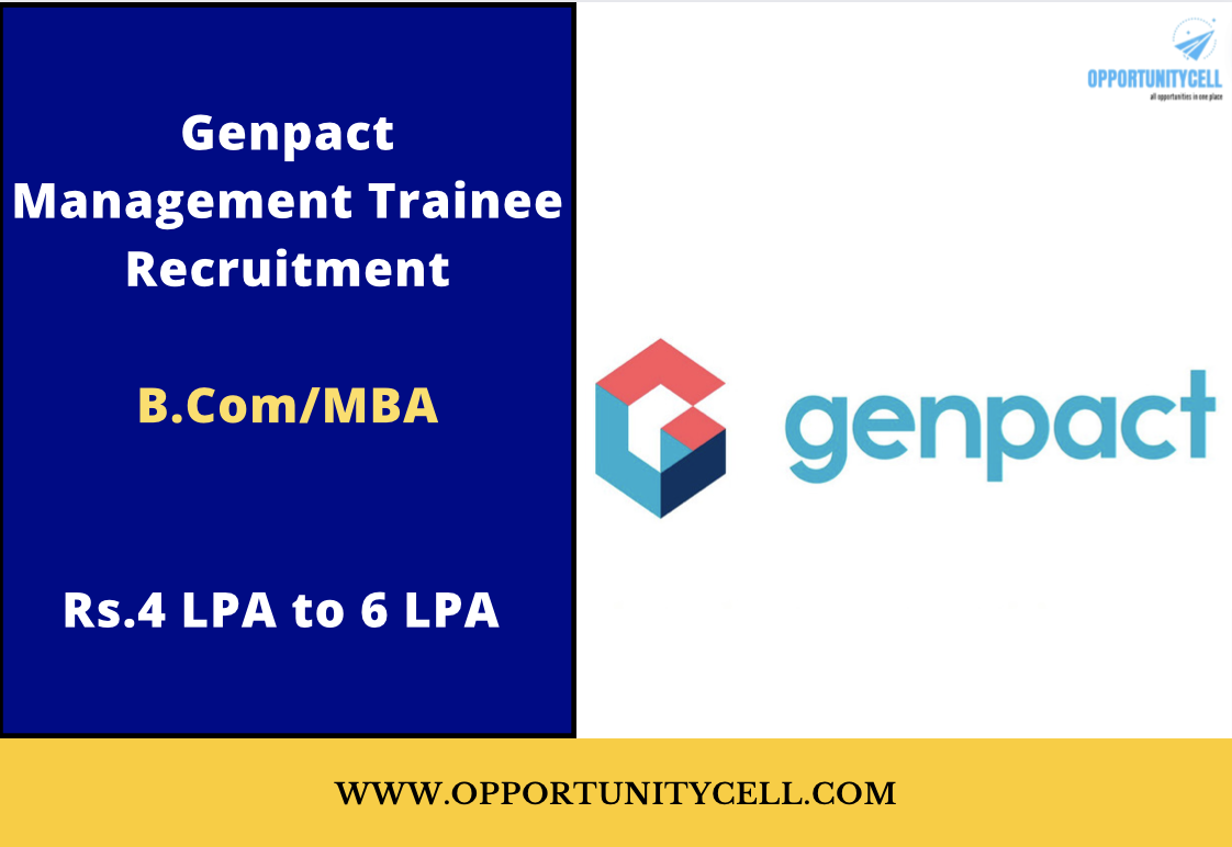 Management Trainee Recruitment At Genpact, Jaipur [B.Com/MBA Graduates ...